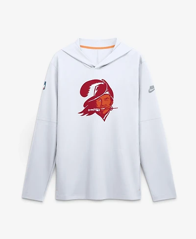 Nike Men's White Tampa Bay Buccaneers Sideline Alternate Lightweight Long Sleeve Hooded Dri-fit T-Shirt
