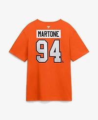 Fanatics Men's Porter Martone Orange Philadelphia Flyers Authentic Stack Name & Number T-Shirt