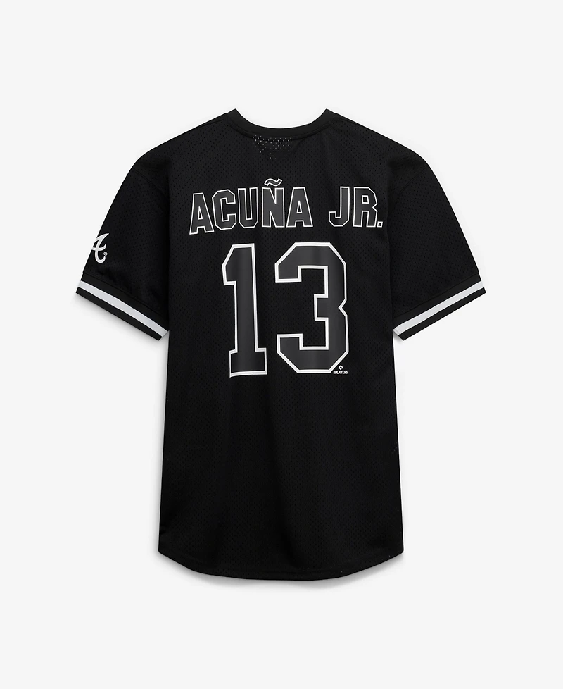 Fanatics Men's Ronald Acuna Jr. Black/White Atlanta Braves Big & Tall Heavyweight Mesh Jersey