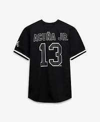 Fanatics Men's Ronald Acuna Jr. Black/White Atlanta Braves Big & Tall Heavyweight Mesh Jersey