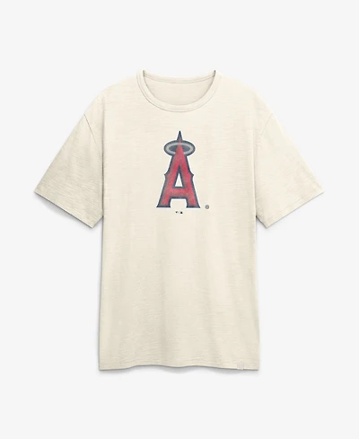 Fanatics Men's Cream Los Angeles Angels Stadium Slub T-Shirt