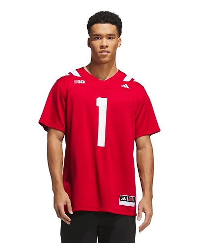 Adidas Men's #1 Scarlet Nebraska Huskers Home Premier Jersey