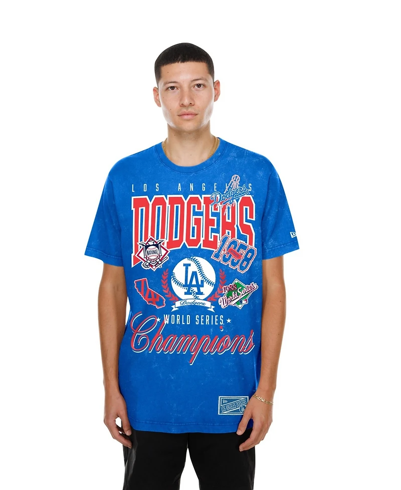 New Era Men's Royal Los Angeles Dodgers Mineral Wash T-Shirt