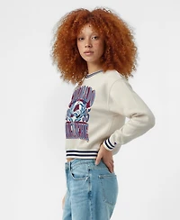 Champion Women's Cream Colorado Avalanche Bold Laurels Reverse Weave Yarn Crewneck Sweatshirt