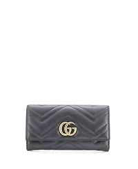 Pre-Owned Gucci Gg Marmont Continental Wallet Matelasse Leather