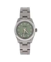 Pre-Owned Rolex Oyster Perpetual Pistachio Green Automatic Watch in Stainless Steel 31mm