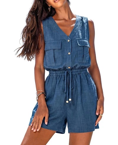 Cupshe Women's Ava V-Neck Sleeveless Romper