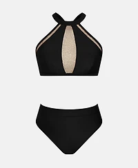 Cupshe Women's Gentle Hollow Out Halter High Waist Bikini Set