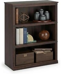 homfan 3-Tier Farmhouse Wooden Bookcase, Tall Open Bookshelf