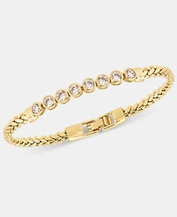 Lauren Ralph Lauren Cubic Zirconia Herringbone Chain Flex Bracelet