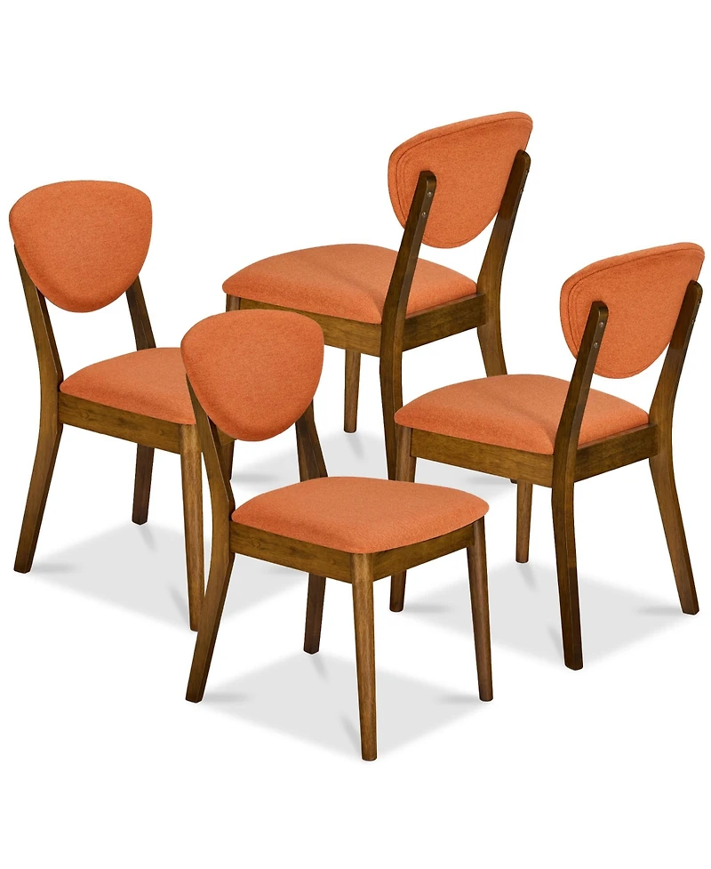 Best Choice Products Set of 4 Wooden Dining Chairs, Wood Modern Farmhouse Upholstered Chairs
