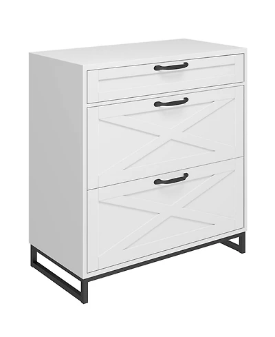 Vabches File Cabinet 3 Drawers Lateral File Cabinet for Letter/Legal/A4 Size Hanging Files