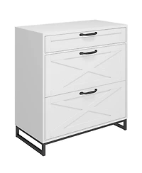 Vabches File Cabinet 3 Drawers Lateral File Cabinet for Letter/Legal/A4 Size Hanging Files