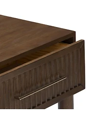 Plank+Beam Sera Fluted 1 Drawer Nightstand with Brass Handle