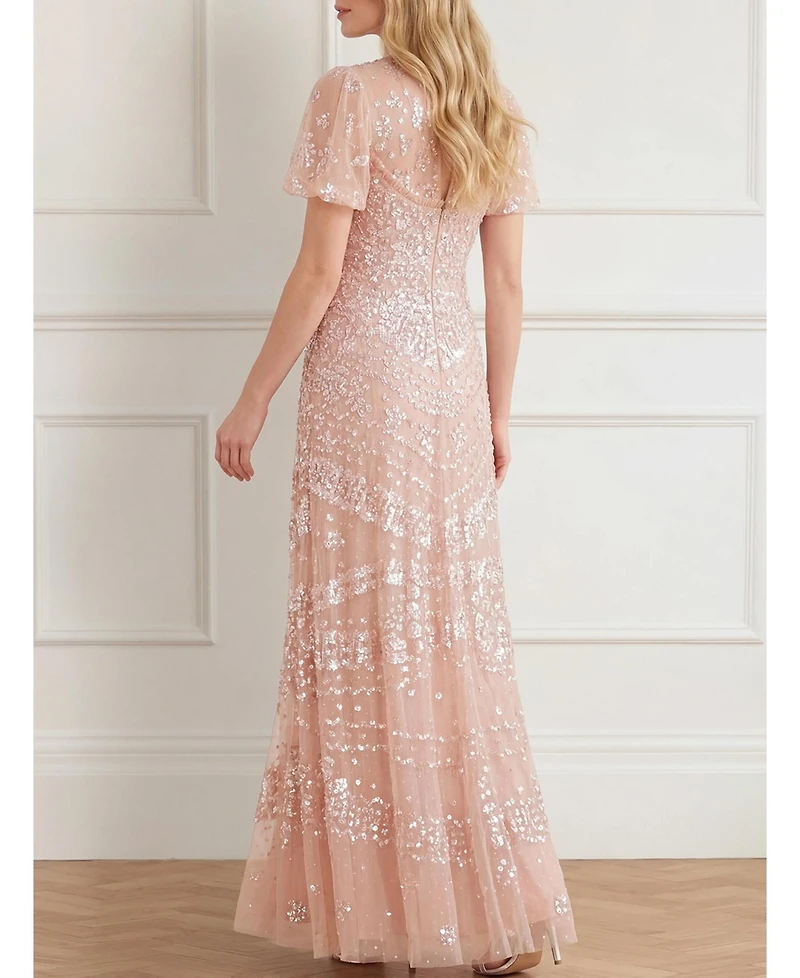 Needle & Thread Women's Anais Sequin Short Sleeve Gown