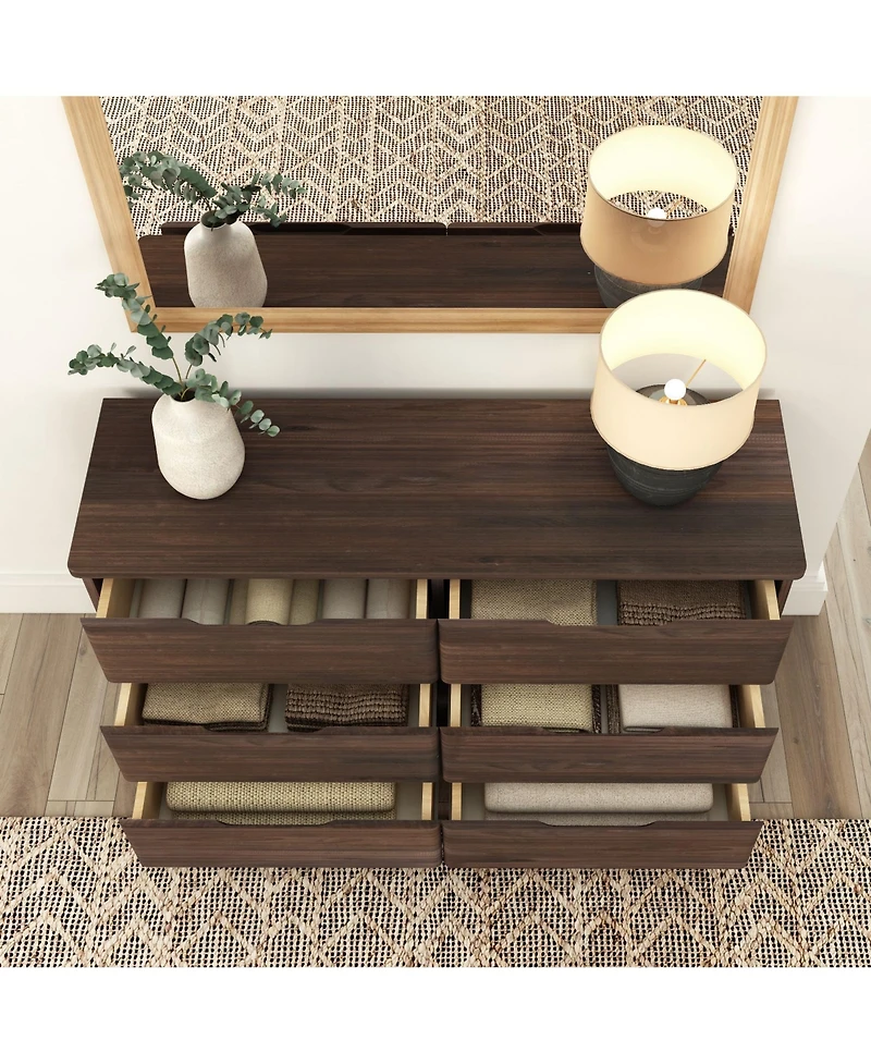 Plank+Beam Solid Wood Farmhouse 6 Drawer Dresser