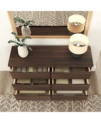 Plank+Beam Solid Wood Farmhouse 6 Drawer Dresser