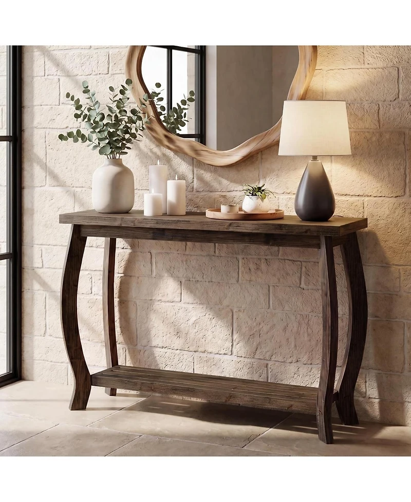 Tribesigns Solid Wood Console Table for Entryway, 41.3-Inch Sofa Table | Small Farmhouse Entrance Furniture with Storage for Living Room