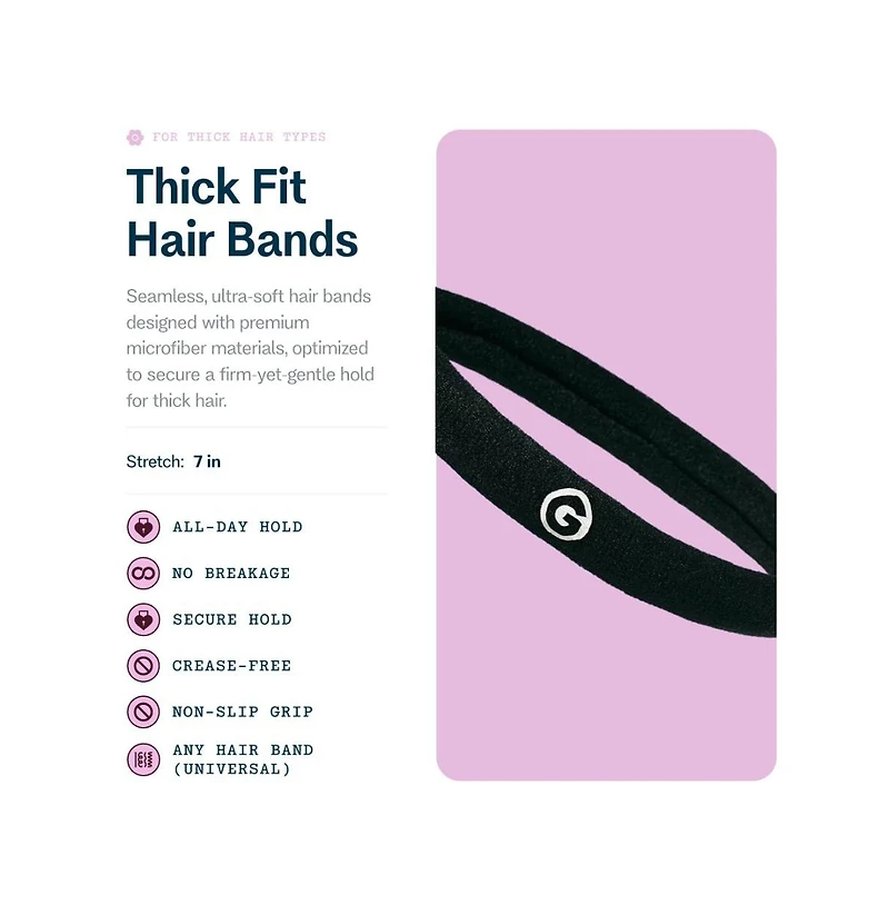 Gimme Beauty Thick Hair Ties Seamless Nylon 18 Pack