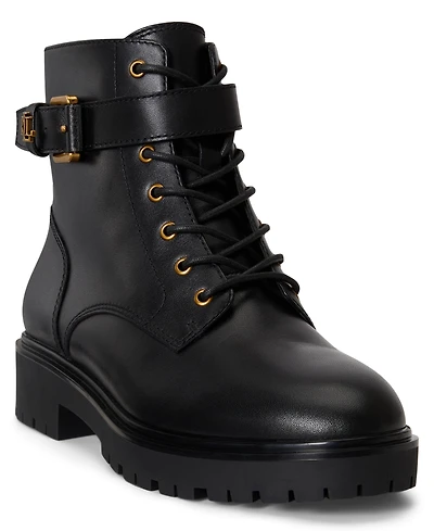 Lauren Ralph Women's Allyson Logo Lace-Up Booties