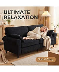 Streamdale Furniture 80.7" Corduroy 2-Seater Loveseat with Rolled Armrests
