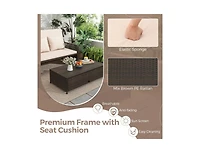 Boyel Living Patio Adjustable Wicker Daybed with 4-Level Backrest and Soft Cushions
