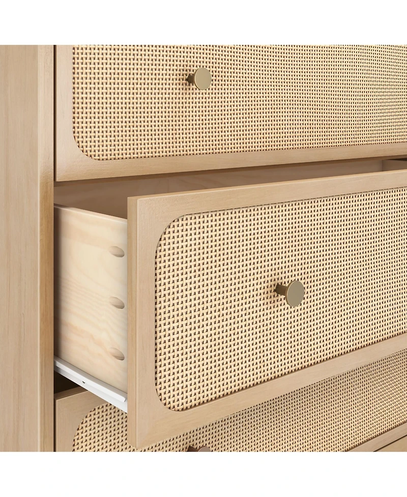 Max and Lily Elio/Rattan 6 Drawer Dresser