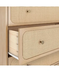 Max and Lily Elio/Rattan 6 Drawer Dresser