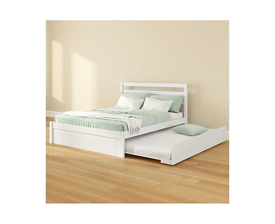 Grain & Grove Bear Full Single Bed With Trundle, Brushed