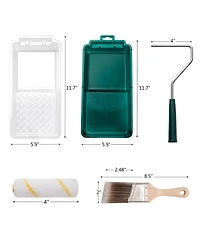 Xdovet Paint Roller Kit Tray Liners Brush Wall Door Cabinet