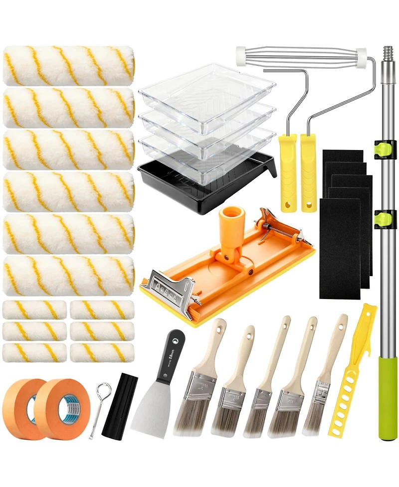 Xdovet Paint Roller Kit With Extension Pole Brush Set