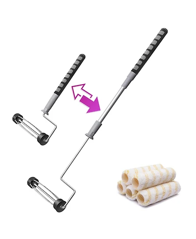 Xdovet 6houset Roller Kit 9 Inch Extendable Frame 5 Covers 1/2" Nap 18"-36" Walls Ceilings Floor