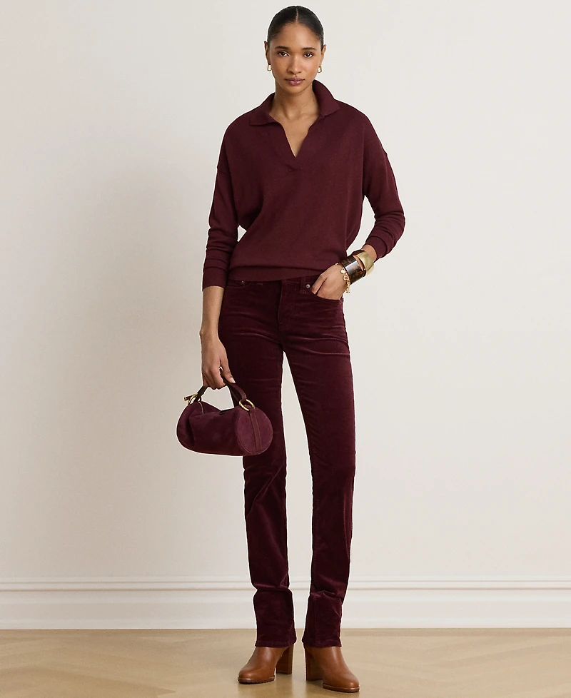Lauren Ralph Petite Corduroy Mid-Rise Straight Pants