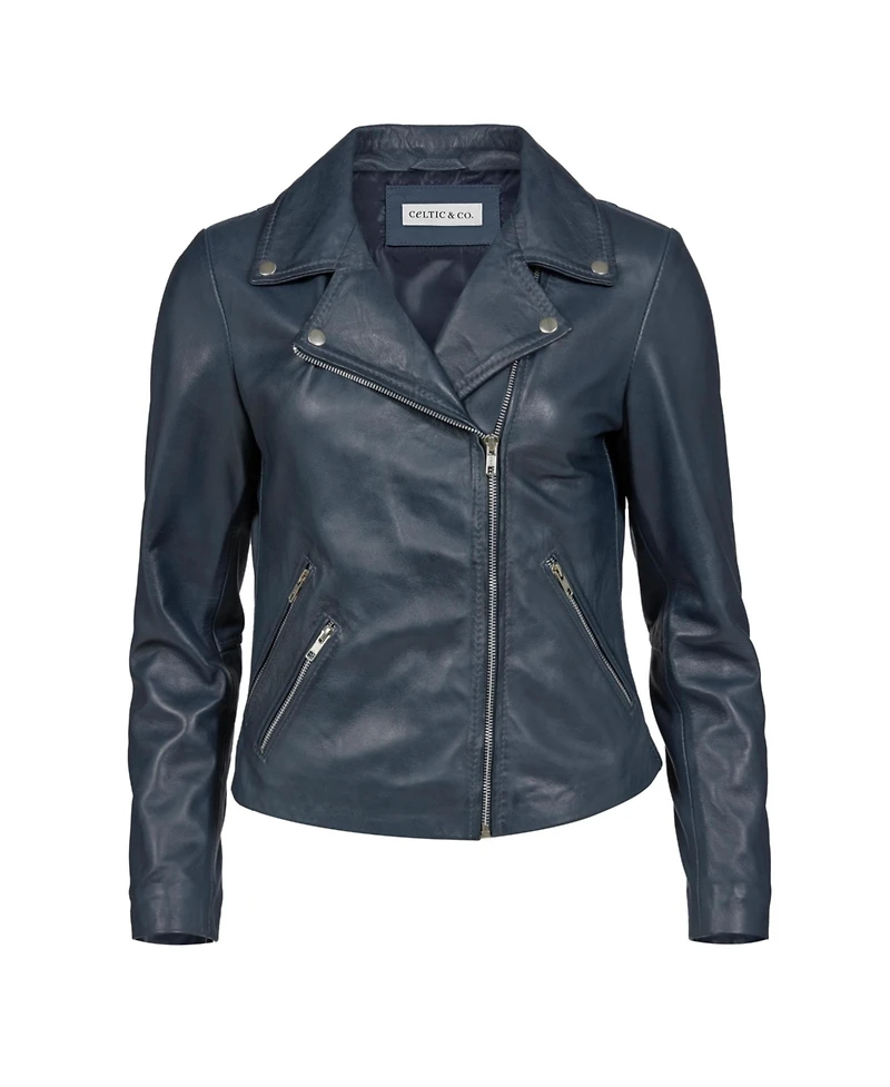 Celtic & Co. Womens Leather Biker Jacket