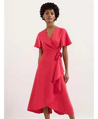 Phase Eight Women's Julissa V-Neck Short-Sleeve Asymmetric-Hem Midi Dress