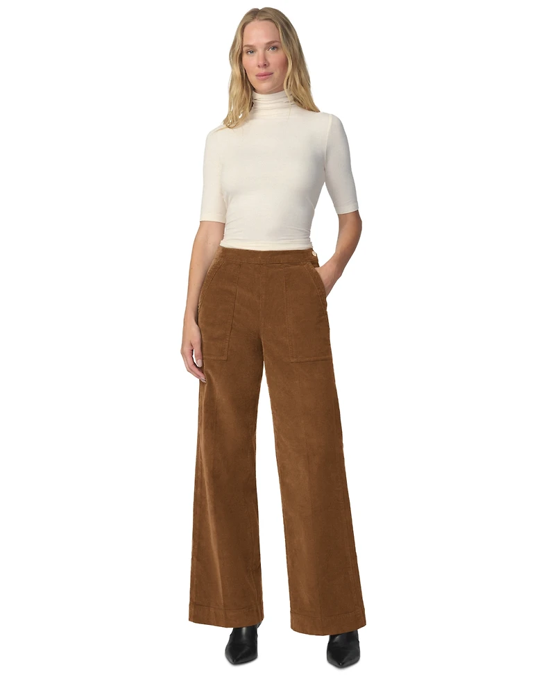 Joe's Jeans Women's The Side Zip Wide Leg Corduroy High-Rise Pants