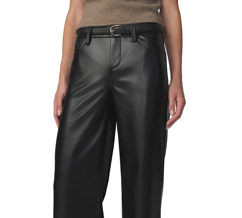 Joe's Jeans Women's Lou Faux Leather Wide-Leg Pants
