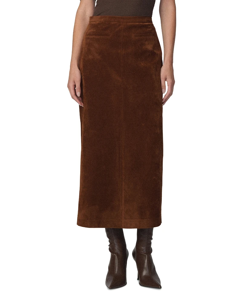 Joe's Jeans Women's Tavi High-Waisted Pencil Faux Suede Midi Skirt