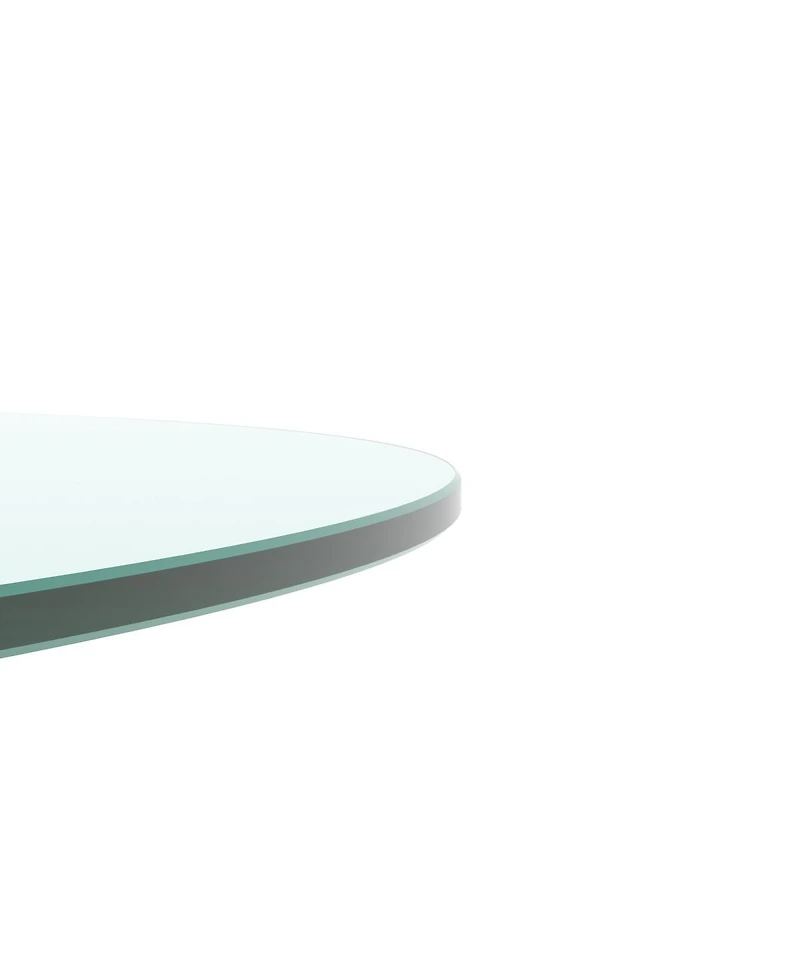 Streamdale Furniture 30" Round Tempered Glass Table Top, 1/4" Thick, Flat Polished Edge