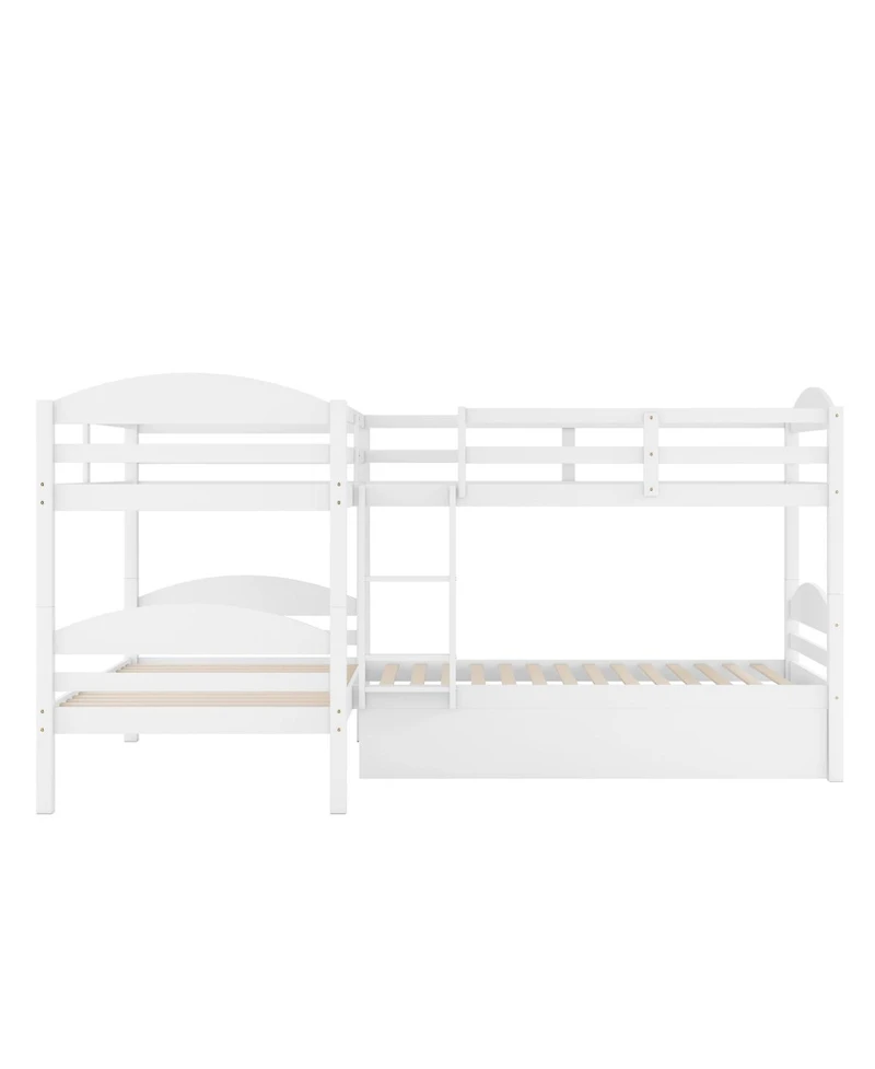 Streamdale Furniture Twin L-Shaped Bunk bed with Trundle