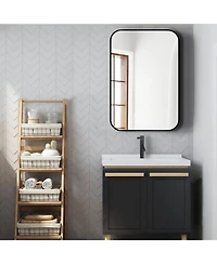 Busdays Metal Frame Bathroom Mirror 24x36 Inch Rectangular Wall Mount Mirror