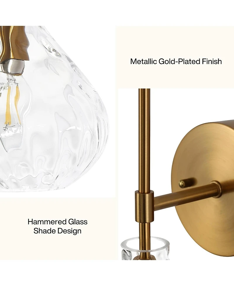 Tribesigns Wall Sconce Set of 2, Wall Lamp with Clear Glass Shade, Elegant Bathroom Vanity Wall Light Fixtures with E12 Base (bulbs not included)