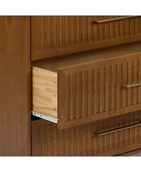 Plank+Beam Sera Fluted 3 Drawer Dresser with Brass Handle