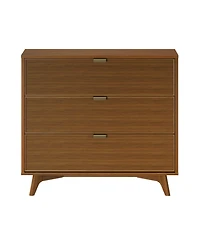 Plank+Beam Linea Tambour 3 Drawer Dresser with Brass Pull