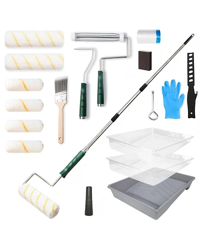 Xdovet 9-inch and 4-inch Roller and Extension Pole Set for Walls and Ceilings
