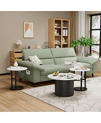 Streamdale Furniture 3-Piece Modern Nesting Coffee Table Set with Faux Marble Top and Metal Legs