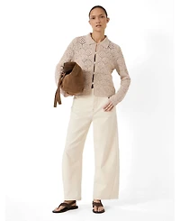 Hush Women's Crochet Cotton Long Sleeve Cardigan