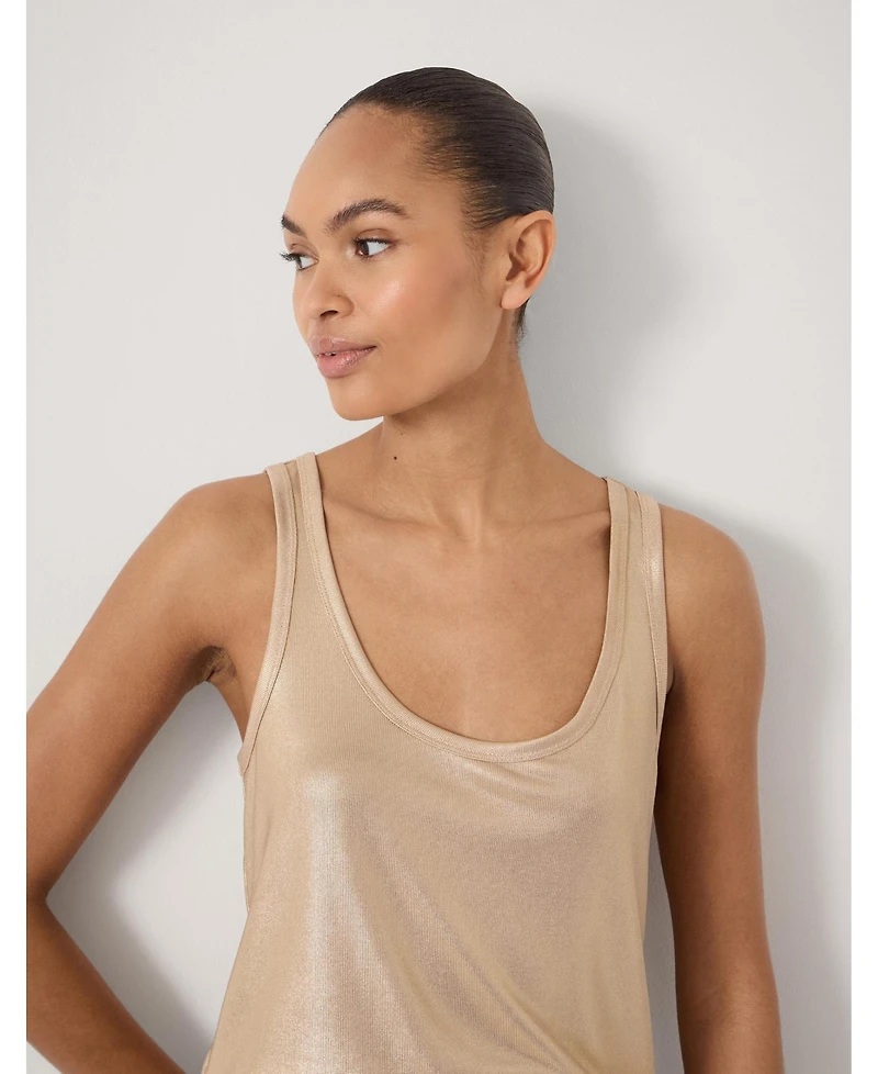Hush Women's Silver Metallic Slub Vest