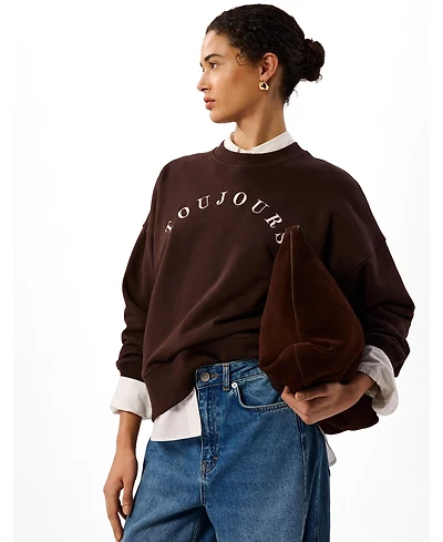 Whistles Women's Toujours Logo Relaxed-Fit Crewneck Sweatshirt