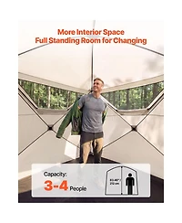 Camping Tent, 4 Person Pop-Up Instant Cabin Tent, Large Mesh Windows, 60s Quick Setup, Ventilation and Carry Bag for Family Camping Hiking